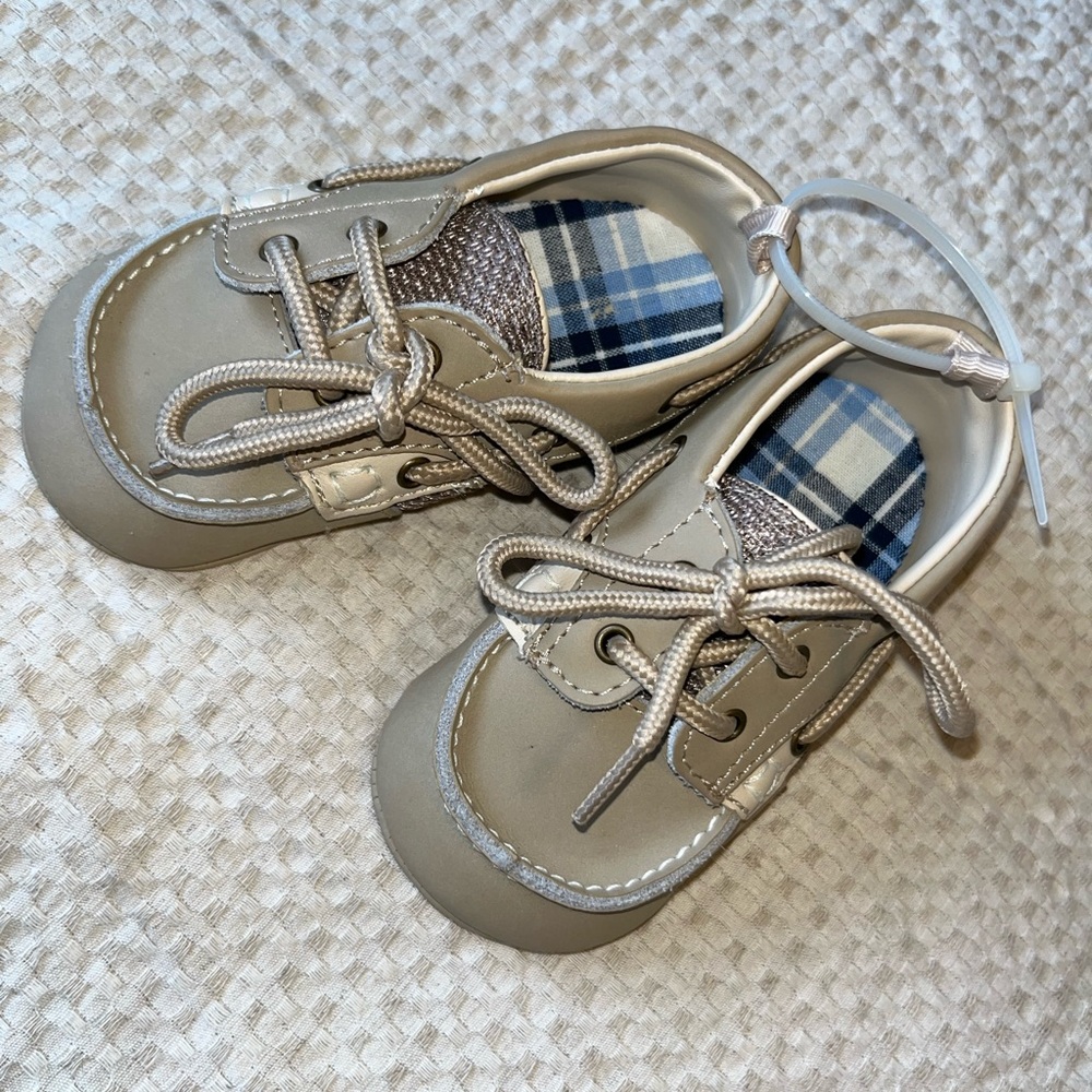 Infant Tan Boat Soft Bottom Shoes